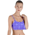 Decor Pattern Blue Curved Line Layered Top Bikini Top 