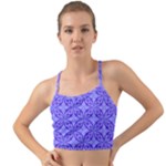 Decor Pattern Blue Curved Line Mini Tank Bikini Top
