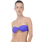 Decor Pattern Blue Curved Line Classic Bandeau Bikini Top 