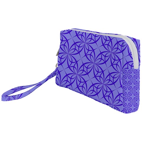Decor Pattern Blue Curved Line Wristlet Pouch Bag (Small) from ArtsNow.com