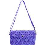 Decor Pattern Blue Curved Line Removable Strap Clutch Bag