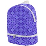 Decor Pattern Blue Curved Line Zip Bottom Backpack