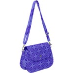 Decor Pattern Blue Curved Line Saddle Handbag