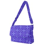 Decor Pattern Blue Curved Line Full Print Messenger Bag (L)