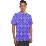 Decor Pattern Blue Curved Line Men s Polo T-Shirt