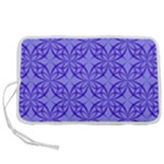 Decor Pattern Blue Curved Line Pen Storage Case (S)