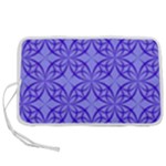 Decor Pattern Blue Curved Line Pen Storage Case (M)