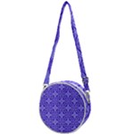 Decor Pattern Blue Curved Line Crossbody Circle Bag