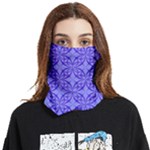 Decor Pattern Blue Curved Line Face Covering Bandana (Two Sides)