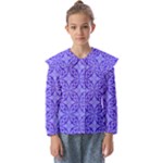 Decor Pattern Blue Curved Line Kids  Peter Pan Collar Blouse