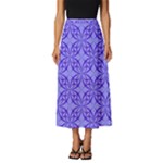 Decor Pattern Blue Curved Line Classic Midi Chiffon Skirt