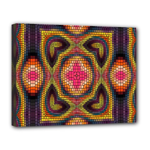 Kaleidoscope Art Pattern Ornament Canvas 14  x 11  (Stretched) from ArtsNow.com