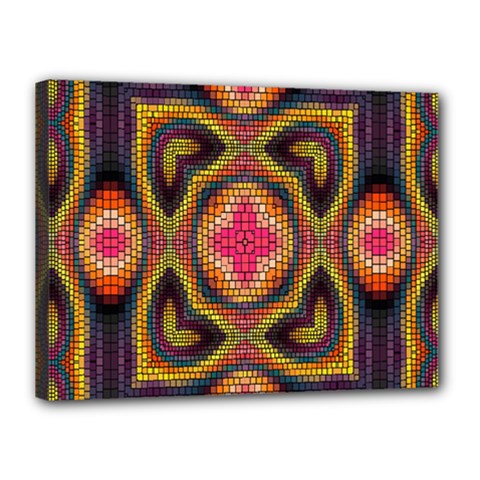 Kaleidoscope Art Pattern Ornament Canvas 16  x 12  (Stretched) from ArtsNow.com