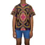 Kaleidoscope Art Pattern Ornament Kids  Short Sleeve Swimwear