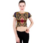 Kaleidoscope Art Pattern Ornament Crew Neck Crop Top