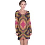Kaleidoscope Art Pattern Ornament Long Sleeve Nightdress