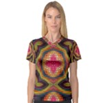 Kaleidoscope Art Pattern Ornament V-Neck Sport Mesh T-Shirt