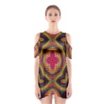Kaleidoscope Art Pattern Ornament Shoulder Cutout One Piece Dress