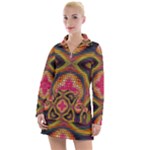 Kaleidoscope Art Pattern Ornament Women s Long Sleeve Casual Dress