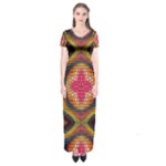 Kaleidoscope Art Pattern Ornament Short Sleeve Maxi Dress