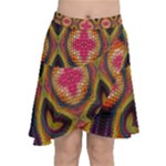 Kaleidoscope Art Pattern Ornament Chiffon Wrap Front Skirt
