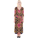 Kaleidoscope Art Pattern Ornament Quarter Sleeve Wrap Maxi Dress