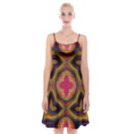 Kaleidoscope Art Pattern Ornament Spaghetti Strap Velvet Dress