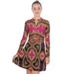 Kaleidoscope Art Pattern Ornament Long Sleeve Panel Dress