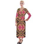 Kaleidoscope Art Pattern Ornament Velvet Maxi Wrap Dress