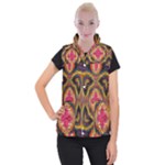 Kaleidoscope Art Pattern Ornament Women s Button Up Vest