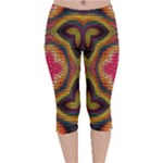 Kaleidoscope Art Pattern Ornament Velvet Capri Leggings 
