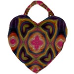 Kaleidoscope Art Pattern Ornament Giant Heart Shaped Tote