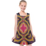 Kaleidoscope Art Pattern Ornament Kids  Cross Back Dress