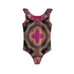 Kaleidoscope Art Pattern Ornament Kids  Frill Swimsuit