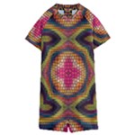 Kaleidoscope Art Pattern Ornament Kids  Boyleg Half Suit Swimwear