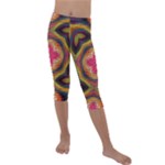 Kaleidoscope Art Pattern Ornament Kids  Lightweight Velour Capri Leggings 