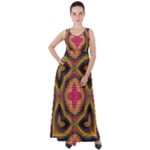 Kaleidoscope Art Pattern Ornament Empire Waist Velour Maxi Dress