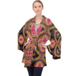Kaleidoscope Art Pattern Ornament Long Sleeve Velvet Kimono 