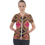 Kaleidoscope Art Pattern Ornament Short Sleeve Zip Up Jacket