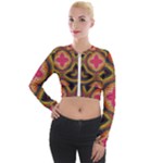 Kaleidoscope Art Pattern Ornament Long Sleeve Cropped Velvet Jacket