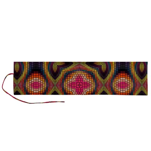 Kaleidoscope Art Pattern Ornament Roll Up Canvas Pencil Holder (L) from ArtsNow.com