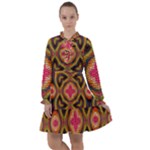 Kaleidoscope Art Pattern Ornament All Frills Chiffon Dress