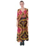 Kaleidoscope Art Pattern Ornament Button Up Maxi Dress