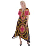 Kaleidoscope Art Pattern Ornament Cross Front Sharkbite Hem Maxi Dress