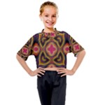Kaleidoscope Art Pattern Ornament Kids Mock Neck T-Shirt