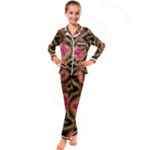 Kaleidoscope Art Pattern Ornament Kids  Satin Long Sleeve Pajamas Set