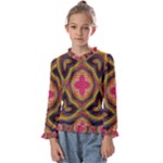 Kaleidoscope Art Pattern Ornament Kids  Frill Detail T-Shirt