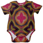 Kaleidoscope Art Pattern Ornament Baby Short Sleeve Bodysuit