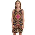 Kaleidoscope Art Pattern Ornament Kids  Basketball Mesh Set