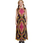 Kaleidoscope Art Pattern Ornament Kids  Satin Sleeveless Maxi Dress